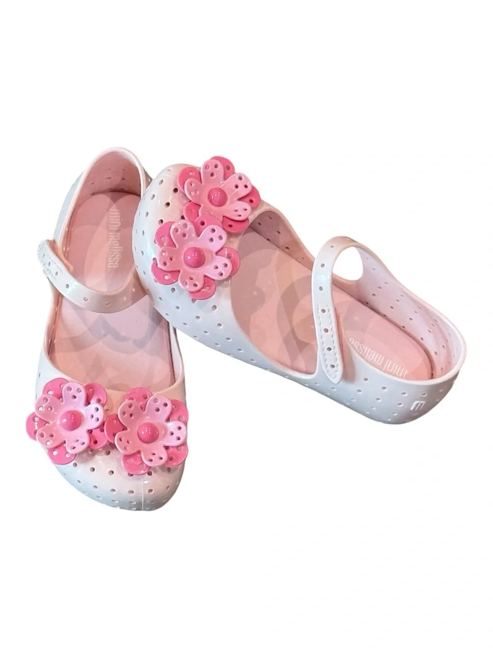 Mini Melissa Furadinha XII Top Flower Pink Mary Janes